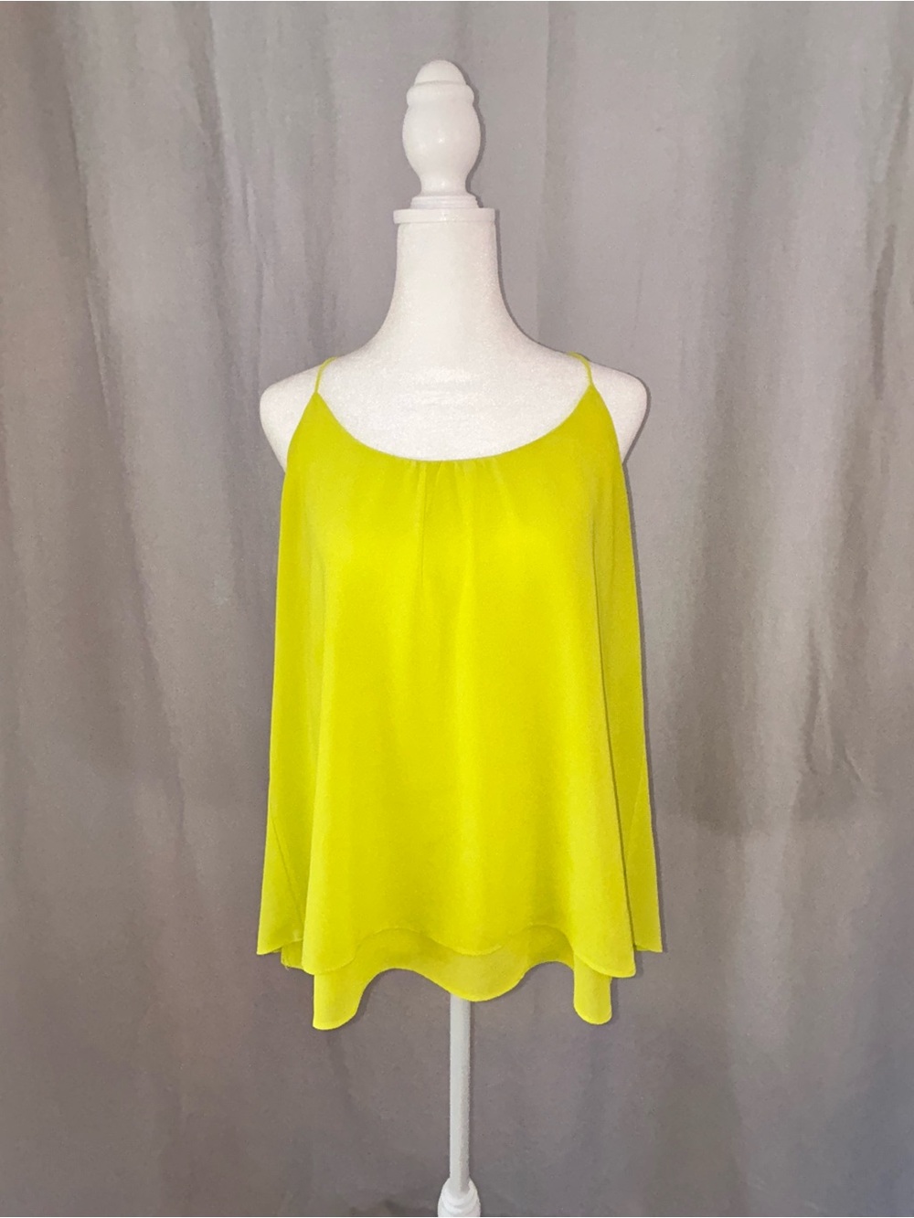 Naked Zebra Neon Yellow Tank Top with Black Strap Detail